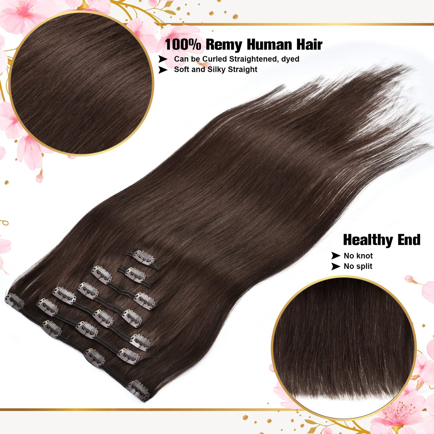 Invisible Clip in Hair Extension Human Hair Black Women 70g 7pcs 16clips Natural Hair Clip ins For Black Women 18inch Clip in Extensions Real Human Hair