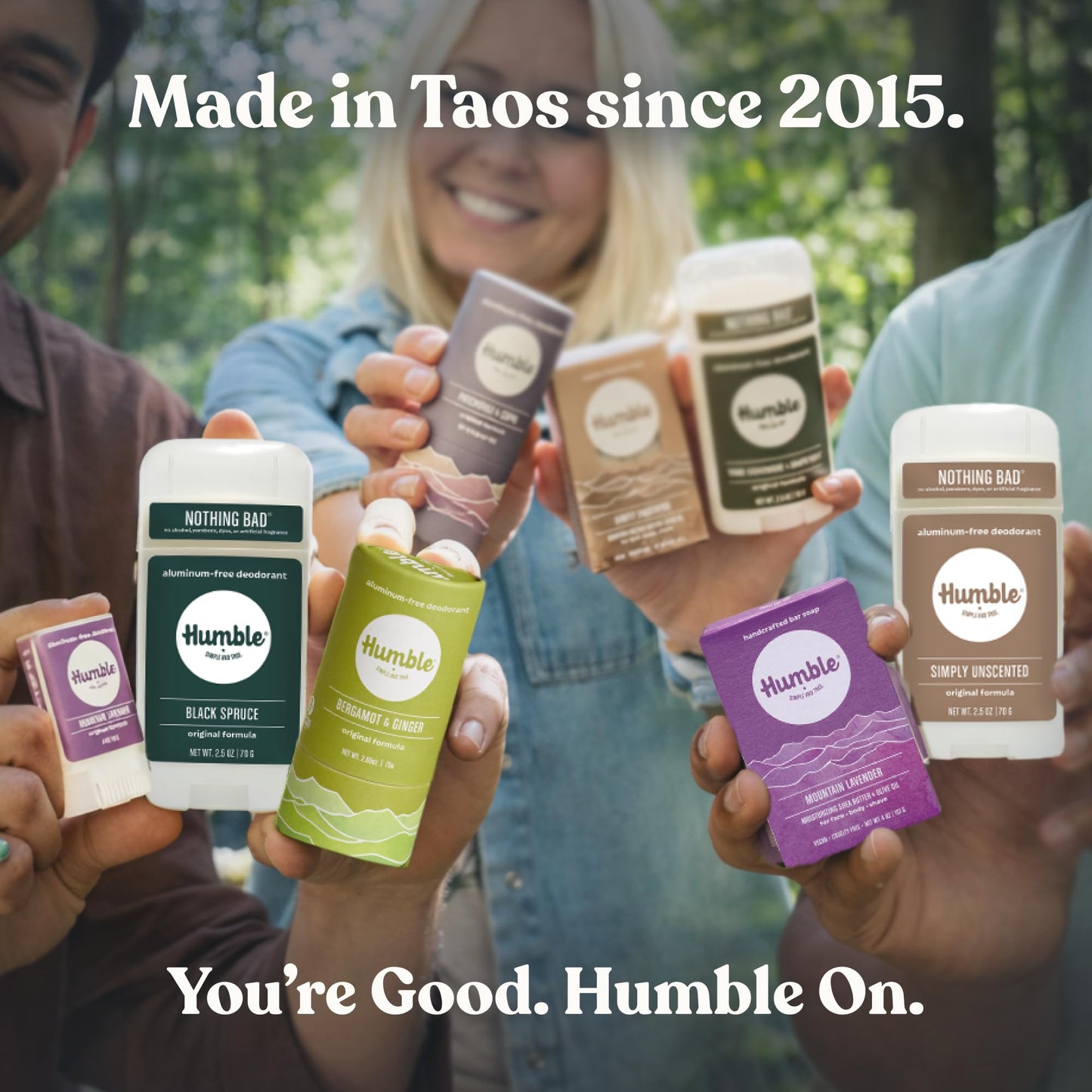 Humble Aluminum-Free Deodorant for Women & Men, Black Spruce - Clean & Fresh Natural Deodorant Stick with Essential Oils for Long-Lasting Odor Control - 3 Pack