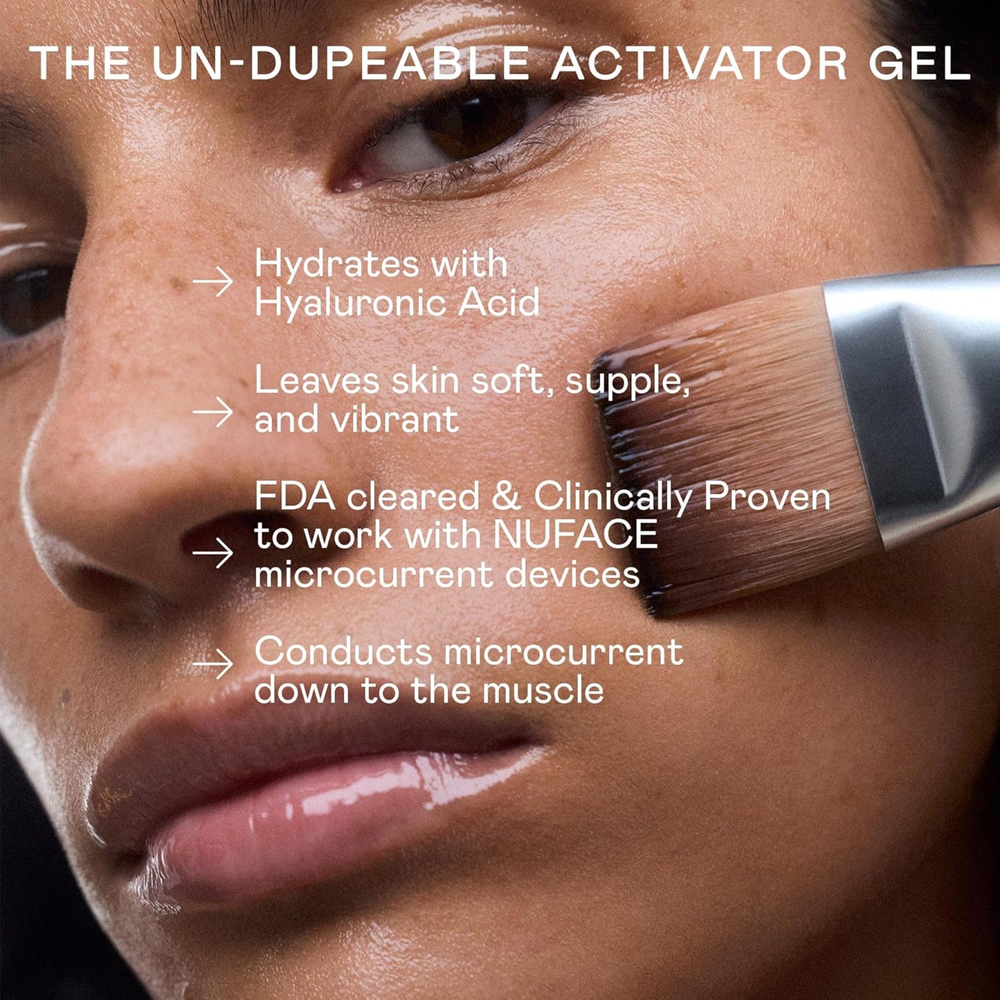 NuFACE IonPlex Aqua Gel Activator - Microcurrent Facial Conductive Gel with Hyaluronic Acid | 3.3 oz for 24-Hour Hydration