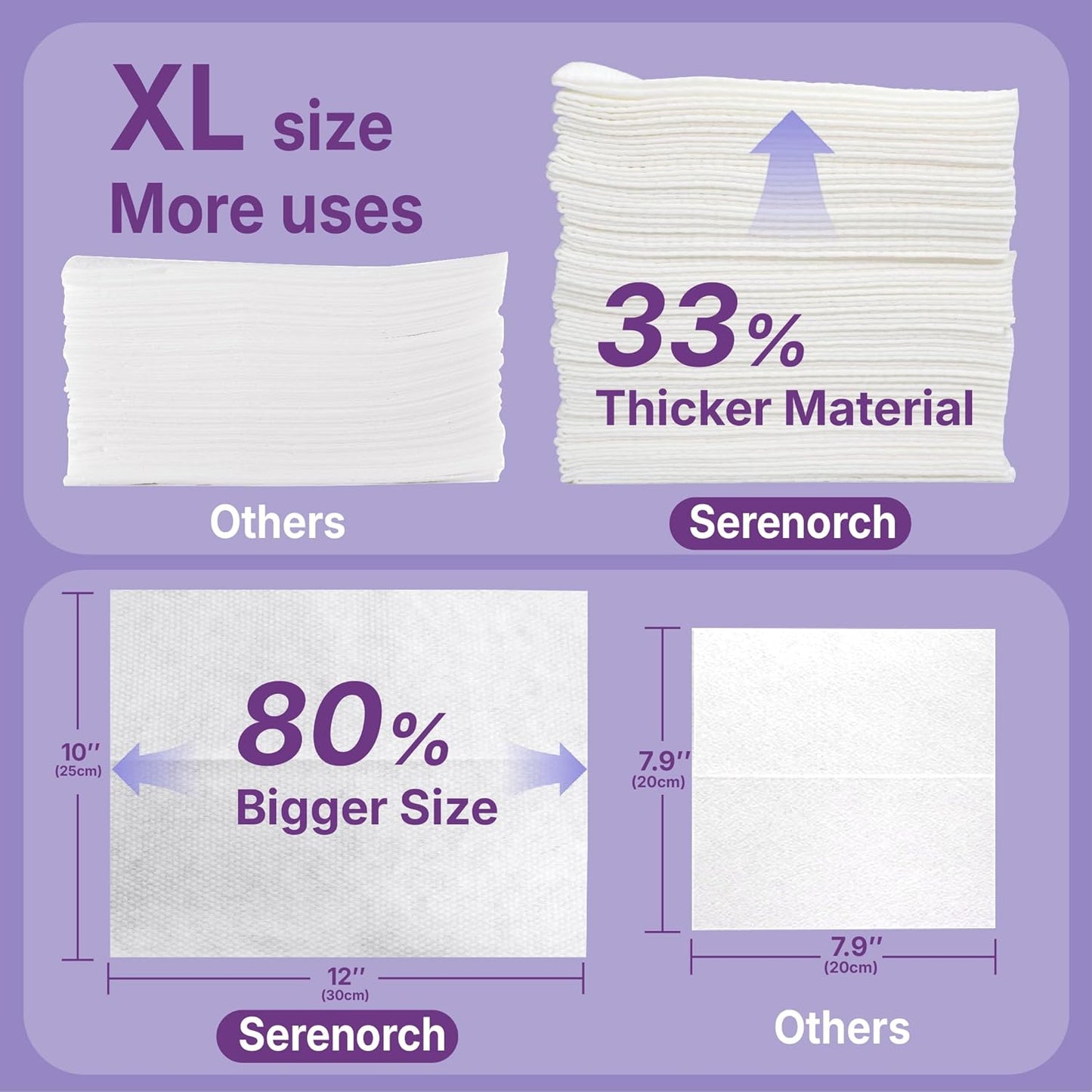 Disposable Face Towels - XL 50 Count Pearl Texture Facial Tissues | Ultra Thick Makeup Remover for Sensitive Skin