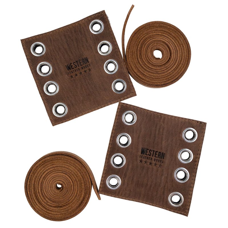 Western Leather Works, Hair Ties (2 Pack) Handmade from Full Grain Leather, Ponytail, Braid Holder, Wraps, Long Hair Accessories - Furry