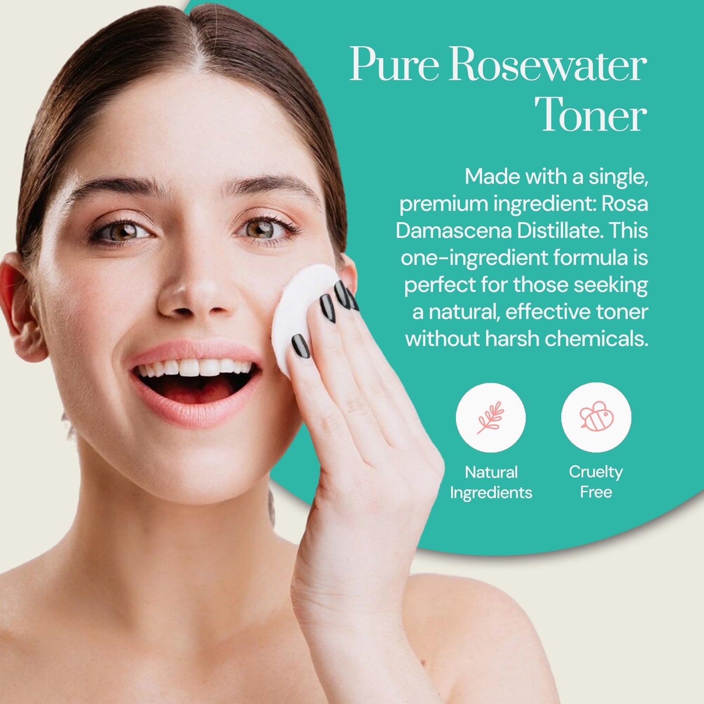 Soapstones Rosewater Toner - 120ml, Alcohol-Free, Suitable for All Skin Types - Rose Water Facial Toner for Daily Use