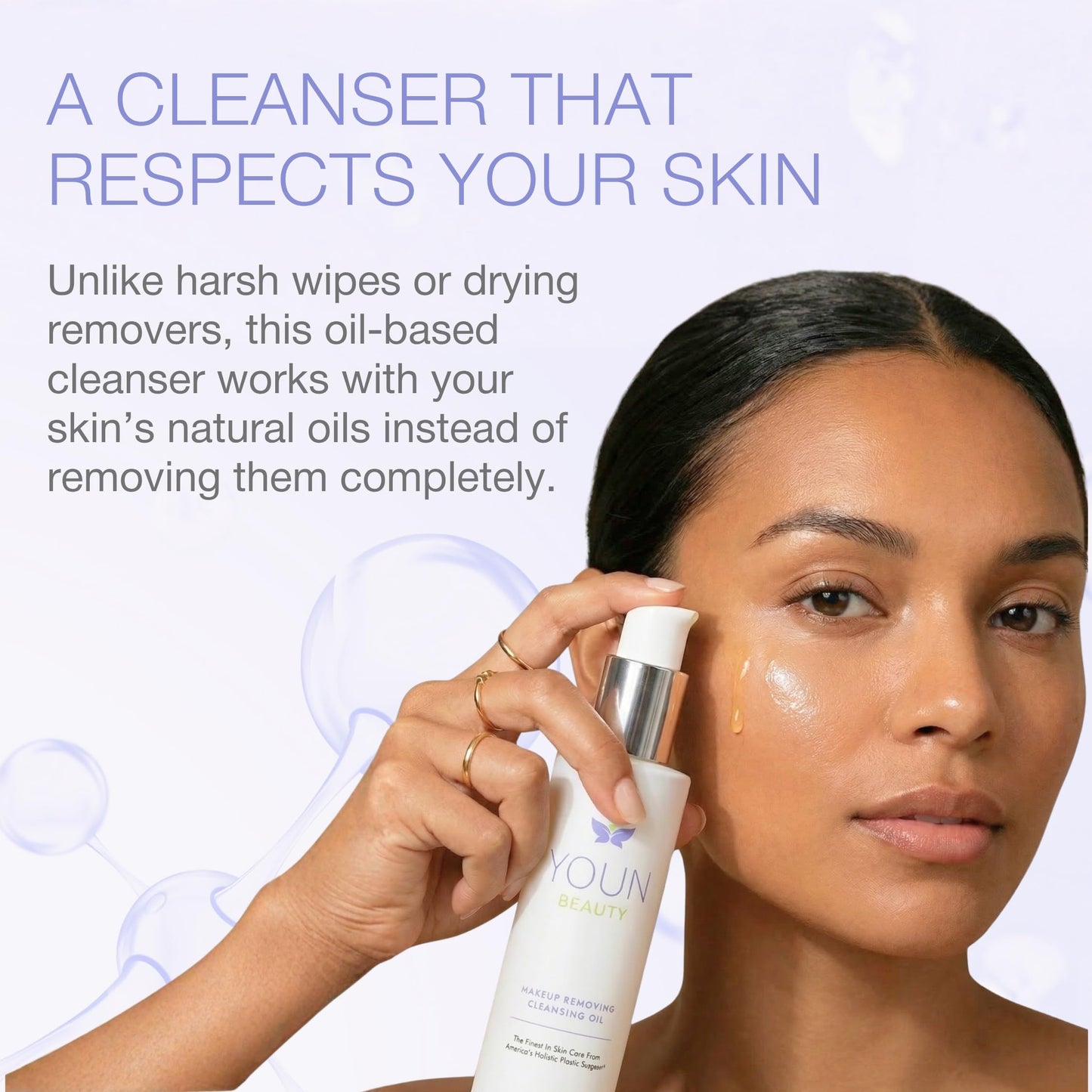 YOUN Beauty Makeup Removing Cleansing Oil by Holisitic Plastic Surgeon Dr. Anthony Youn | Hydrating Cleanser with Grape Seed, Sunflower & Rose Hip Oils | For All Skin Types, 120 ml