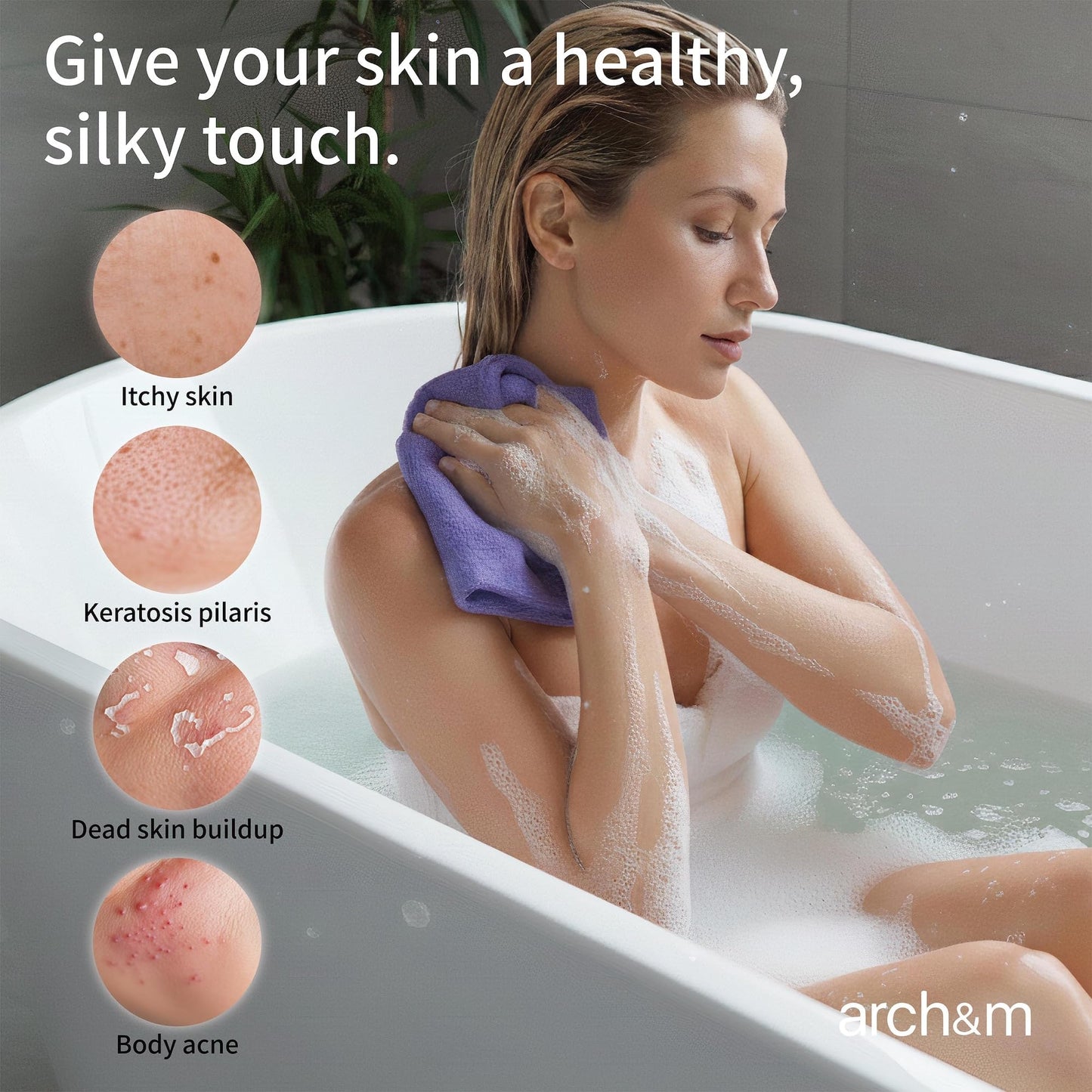 ARCH&M Exfoliating Towel, Japanese Washcloth 12 Pack