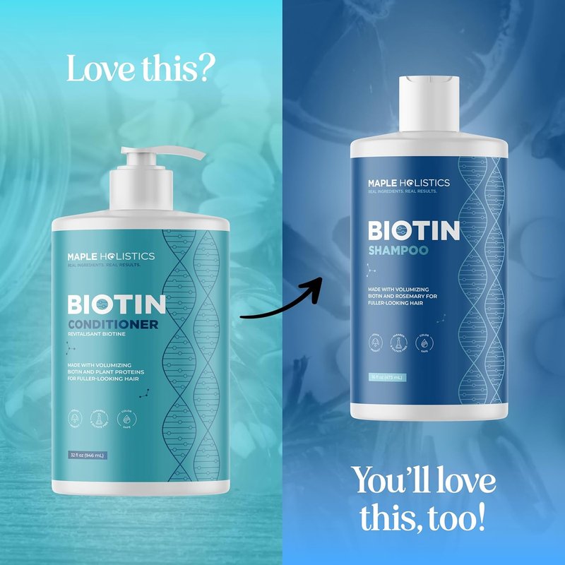 Biotin Conditioner for Thinning Hair - Volumizing Formula with Argan Oil & Green Tea | 32 Fl Oz