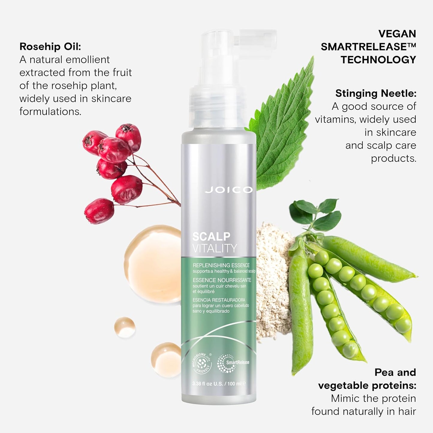 Joico Scalp Vitality Replenishing Essence - Hydrate & Nourish Dry, Itchy Scalp | 3.38 Fl Oz