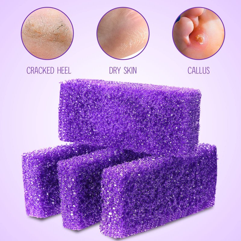 Batiyeer 300 Pcs Pumice Stone Bulk for Feet Scrubber Dead Skin Disposable Foot Pumice Foot Shower Scrubber for Heel Cuticle Callus Remover Bath Spa(Purple)