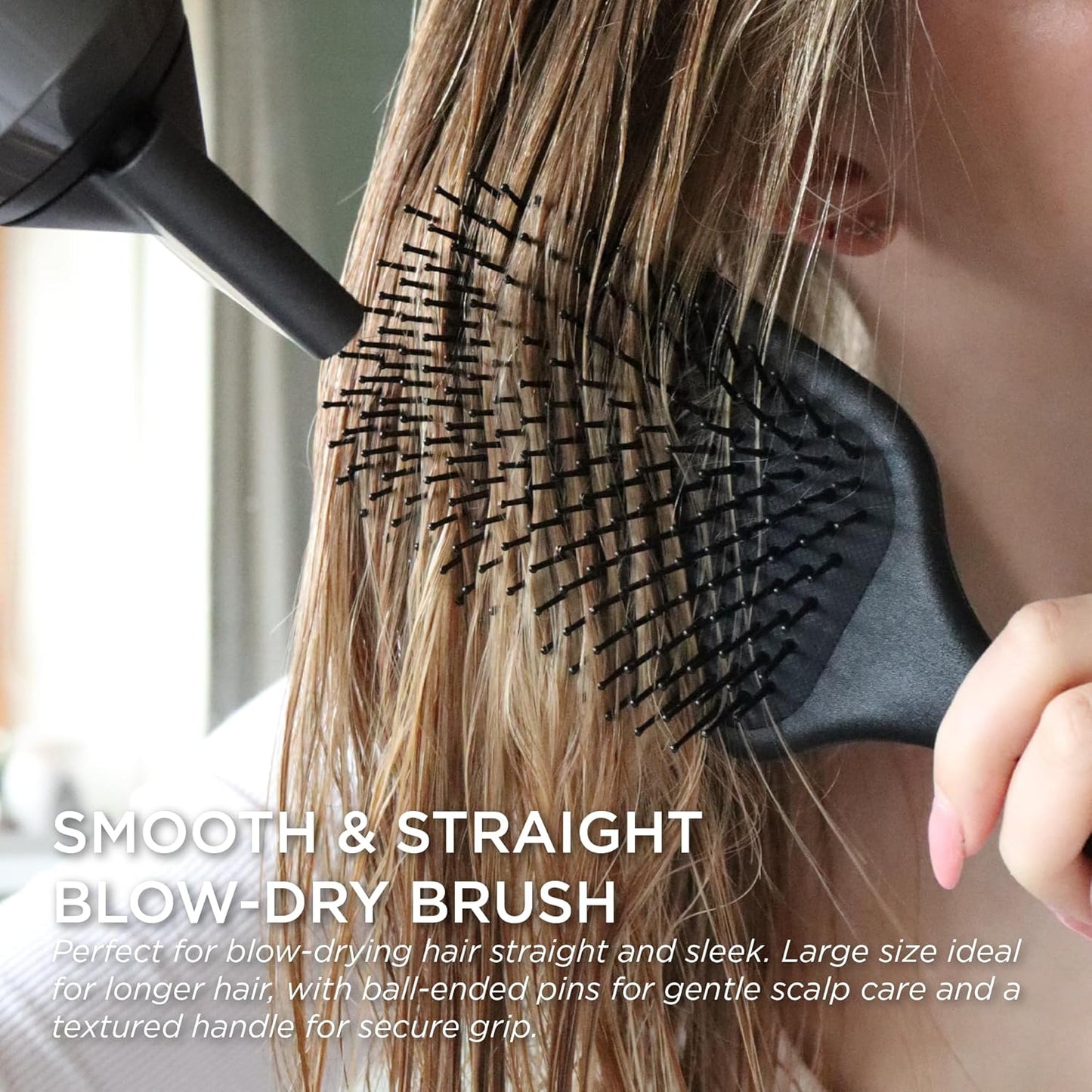 Denman Gentle Paddle Hairbrush - Comfortable Detangling & Blow-Drying Tool | Ideal for All Hair Types