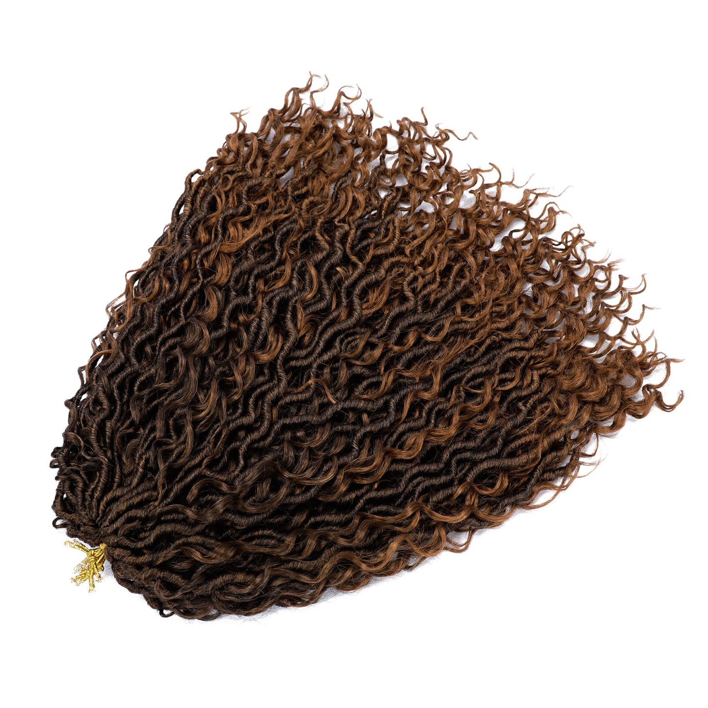LIYATE Goddess Locs Crochet Hair 18 Inch 6 Packs Faux Locs Crochet Hair for Black Women Pre Looped Soft River Loc Crochet Braids with Curly Hair Boho Hippie Loc Synthetic Hair Extensions(T1B/30)