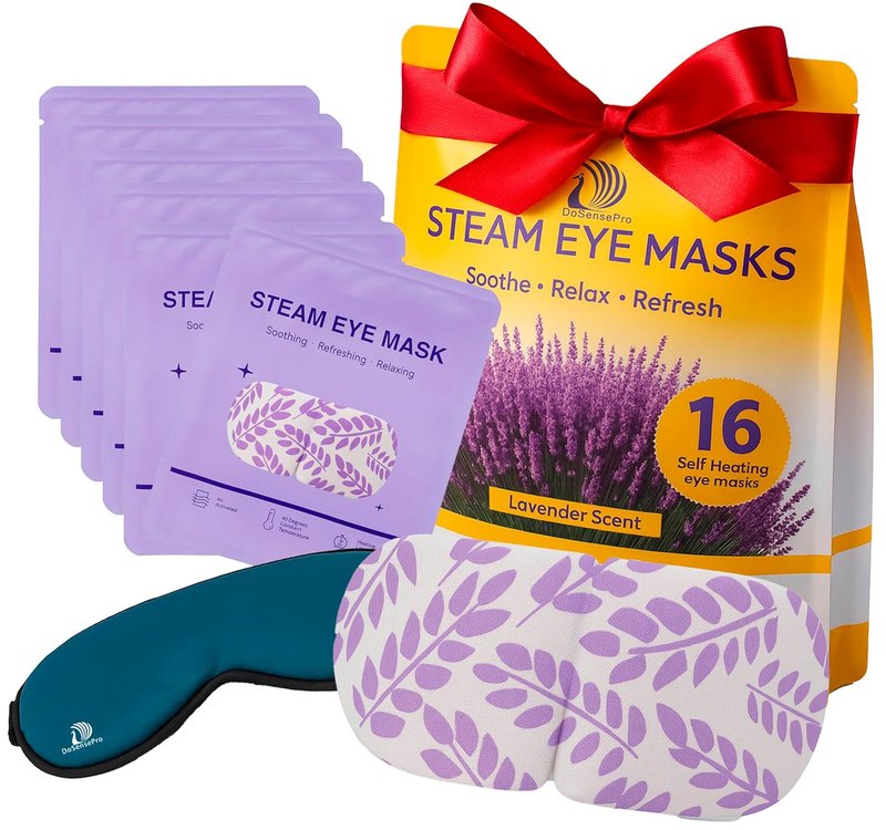 Steam Eye Mask - Lavender Self-Heating Compress for Dry Eyes & Puffiness Relief | 16 Pack