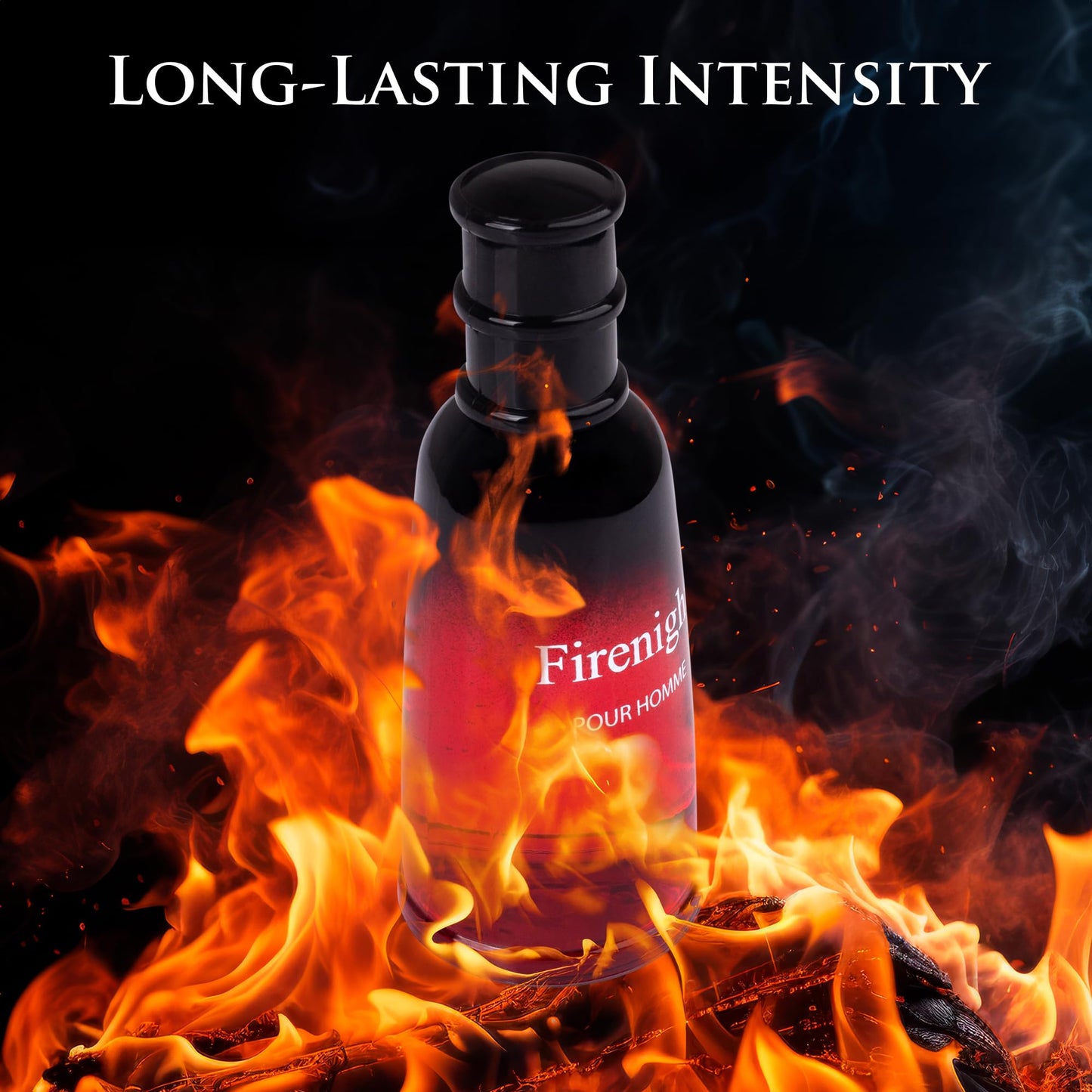 Firenight for Men Eau De Parfum 3.4 fl Oz- Top notes of Nutmeg Flower, Lavender, Cedar, Chamomile, Mandarin Orange, Hawthorn, Bergamot & Lemon - Citrus Cologne for Day & Night Use Elegant 100ml Bottle