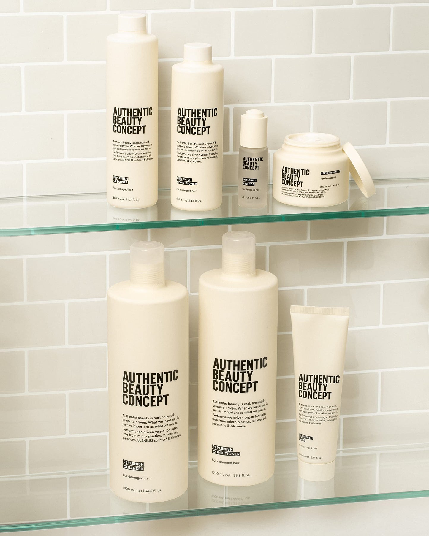 Authentic Beauty Concept Replenish Cleanser | Nourishing & Cleansing Shampoo for Damaged Hair | Strengthens Hair Fiber | Vegan & Cruelty-free | Silicone-free | 33.8 fl. oz.