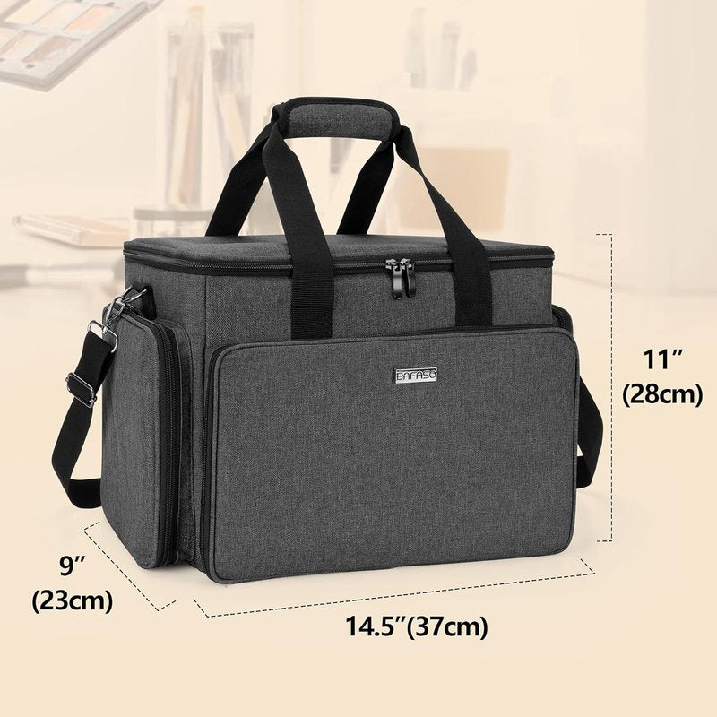 Large Cosmetic Bag - Makeup Organizer with Adjustable Dividers | Travel Case for Cosmetics & Hair Supplies - Black