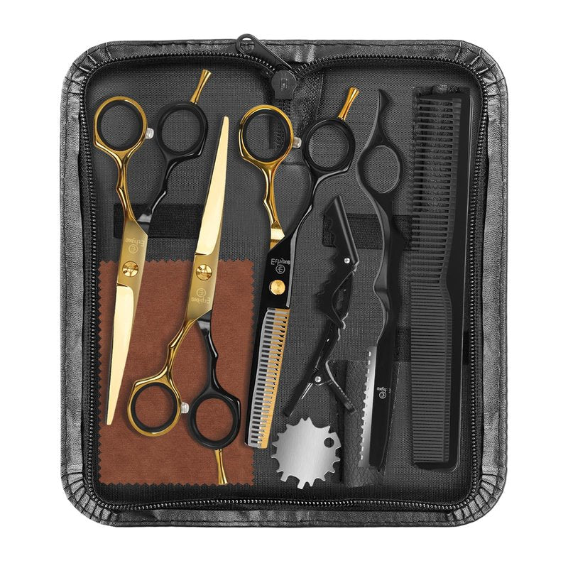 ETHTXE Professional Hair Cutting Scissors, 6.5" Barber Scissors Stainless Steel Salon Thinning Shears, Multifunctional Straight Shears for Home, Salon, and Barber Use – Ideal Gift for Family & Friends