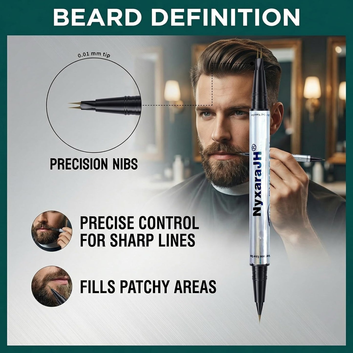 2-in-1 Eyebrow Pen - Dual Tip Precision Brow Liner for Hair-Like Strokes | Waterproof, 5 Natural Colors, 3# Dark Brown