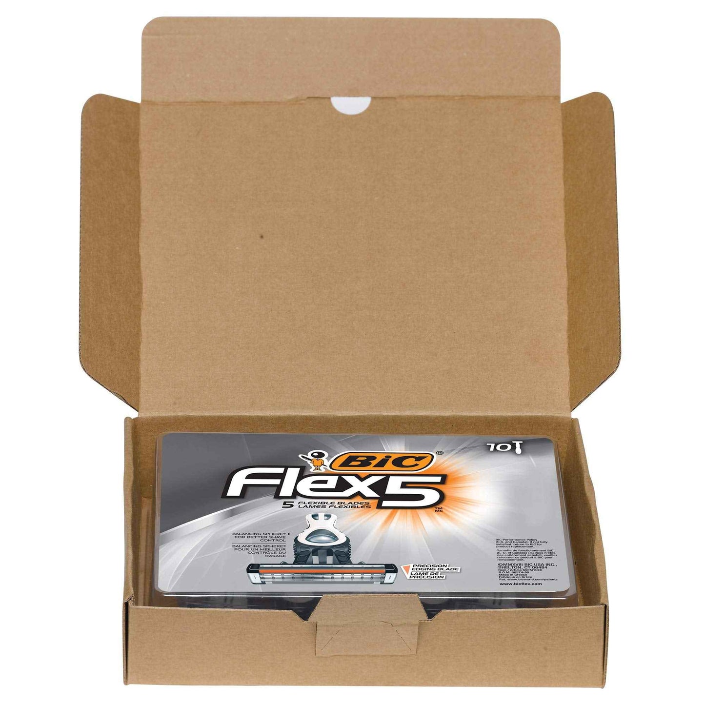 BIC Flex 5 Men's Disposable with 5 Blade Razors, Razors for Men With Pivoting Head and Anti-Slip Grip, 10-Pack