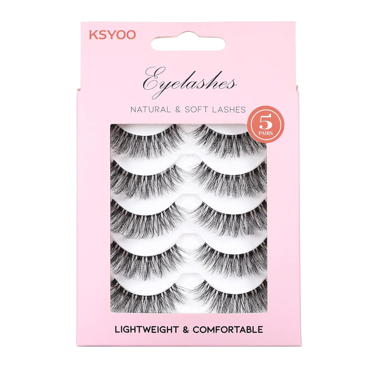 KSYOO False Eyelashes Cat Eye Lashes Wispy Lashes Clear Band V1 Russian Strip Lashes That Look Like Extensions D Curl Cat Eye Lashes Natural Look Faux Mink 3D Fluffy Russian Strip Eyelashes