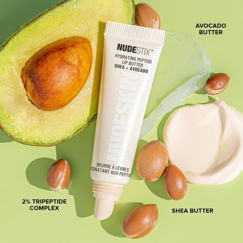 Nudestix Hydrating Peptide Lip Butter Tint Set – 3-Piece Glossy Lip Balm Kit with Avocado, Shea Butter & Peptides | Plumping, Moisturizing Nude Lip Tints | Clean, Vegan & Cruelty-Free