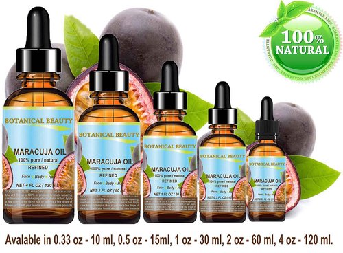 Botanical Beauty MARACUJA OIL 100% Pure Natural Cold Pressed Undiluted for Face, Skin, Hair, Body, Lip, Nails 1 Fl Oz - 30 ml Rich in Vitamin C