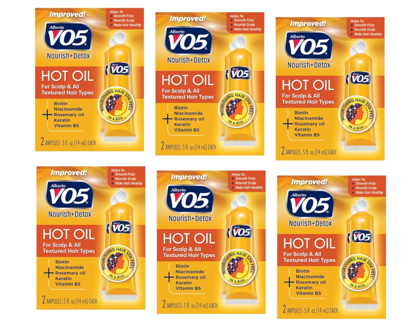 Vo5 Hot Oil Therapy Treatment - Nourishing Hair Oil for Dry Hair | 2 Count, 0.5 Ounce Each