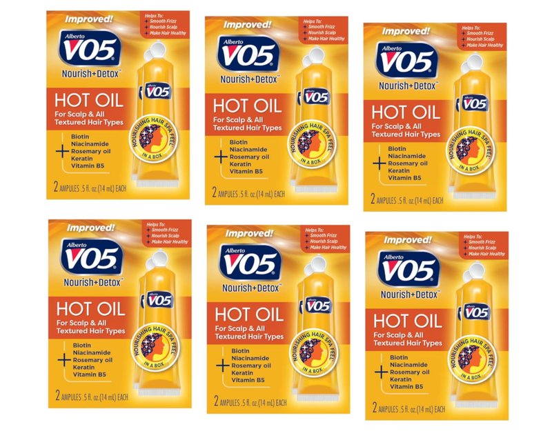 Alberto VO5 Moisturizing Hot Oil Treatment, 0.5 Ounce, 2-Count Tubes (Pack of 6)
