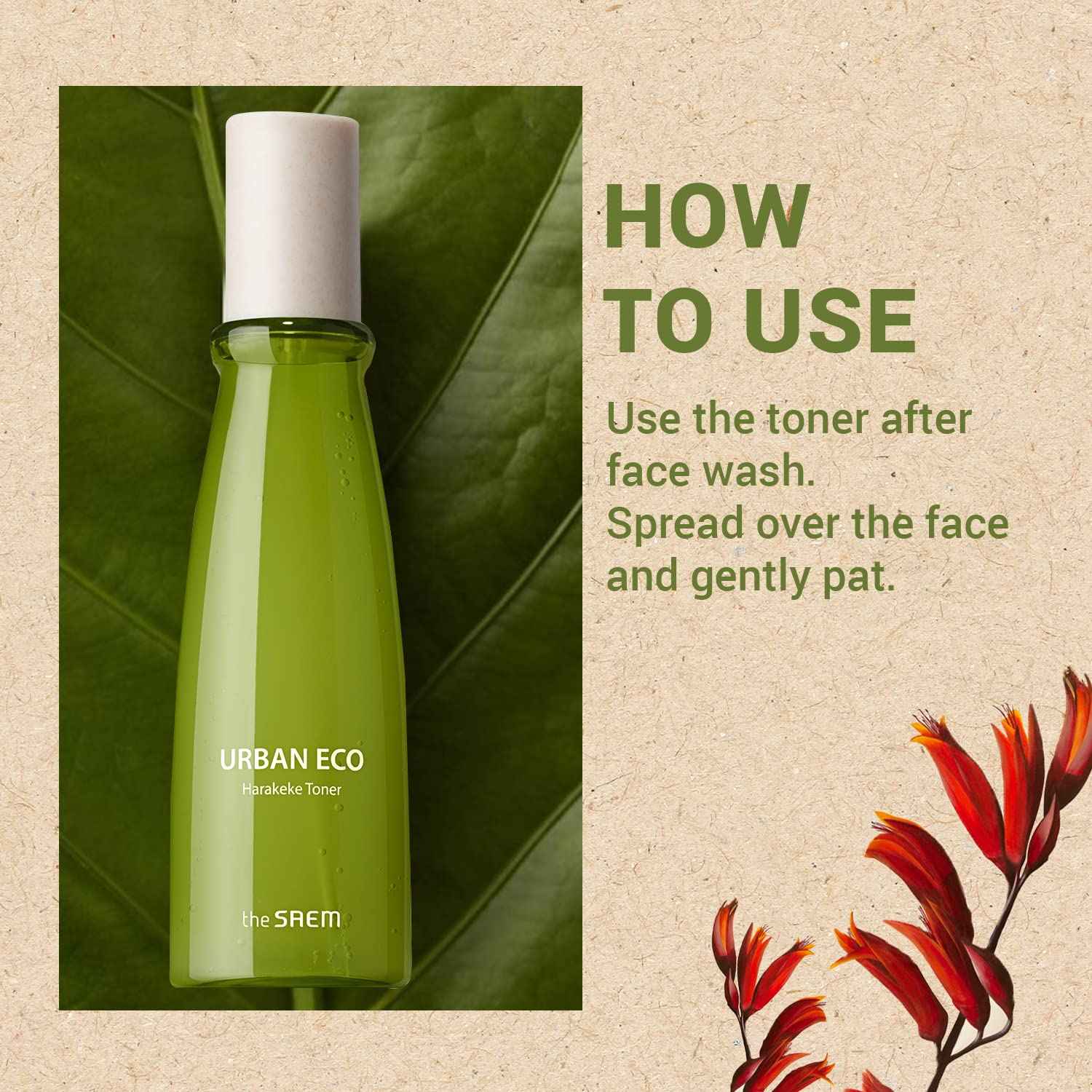 THESAEM Urban Eco Harakeke Toner 5.07 fl.oz. – Vegan Skincare with Harakeke Extract and Hyaluronic Acid - Firming and Moisturizing Toner with Gel Type Formula