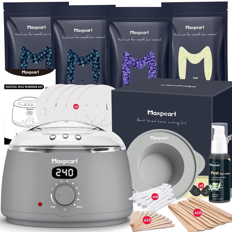 Maxpearl Hair Removal Waxing Kit for Men - Nose & Ear Wax with Silicone Pot | Removes Coarse Body Hair