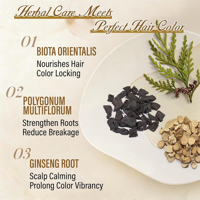 Light Brown Hair Dye Shampoo - 3-in-1 Color Treatment for Gray Coverage | Quick Natural Brown Tint