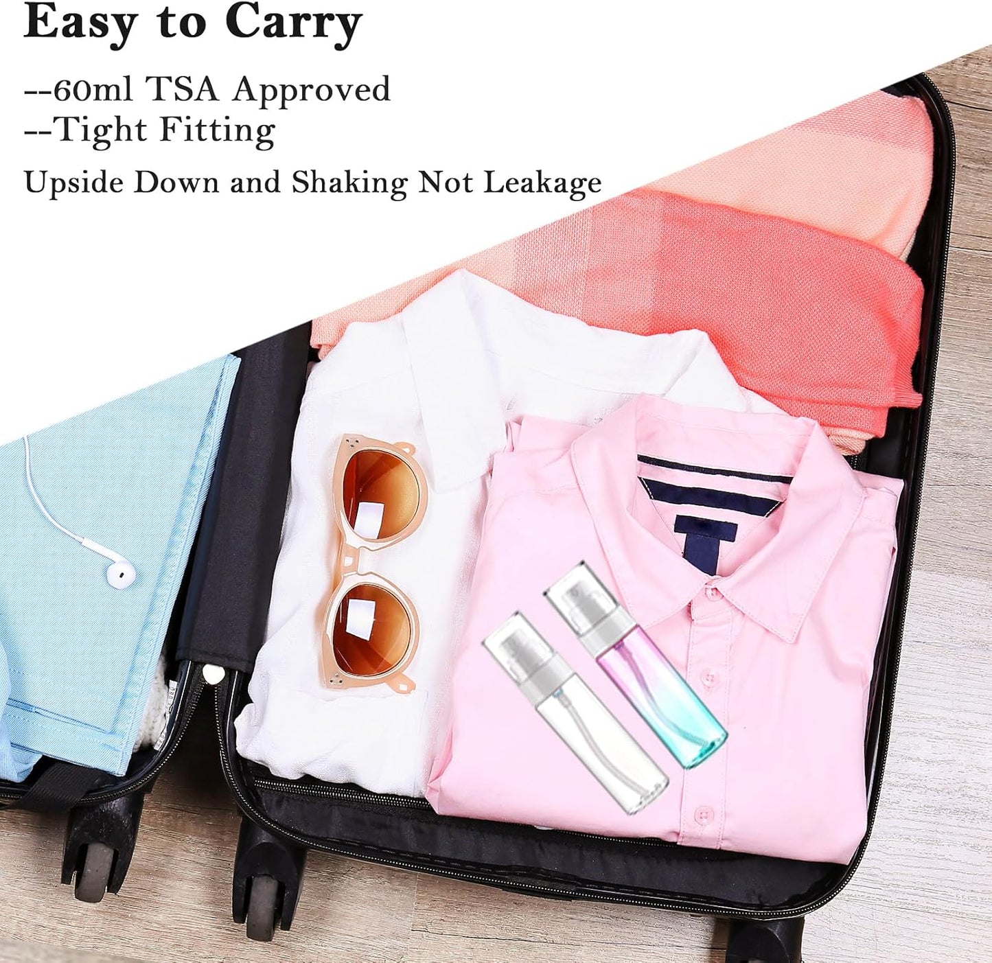 Fine Mist Spray Bottle Plastic Spray Bottles 3.4oz/100ml 2Pack Makeup Setting Spray Bottle TSA Approved Empty Cosmetic Refillable Travel Bottle Containers Sprayer for Water,Perfume,Essential