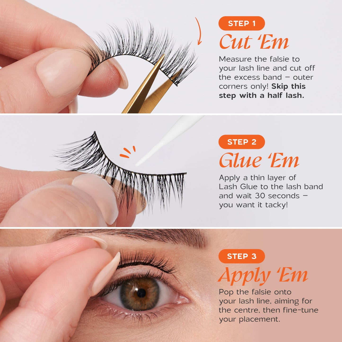 eLASHtic™ Lashes, Half Lashes, Strip Eyelashes, Natural Wispy Lashes, Fake Eyelashes, Elastic Lash Band, Flared & Natural Volume (Lover) Half Lash