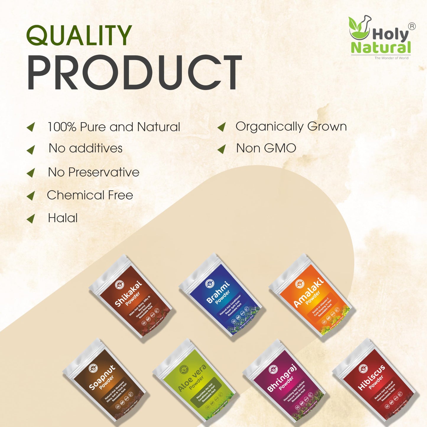 Herbal Powder for Hair Growth| Combo of 7 Herbal Hair Mask | Amalaki, Bhringraj, Brahmi, Soapnut, Shikakai, Aloe vera & Hibiscus (Each 100g) | Resealable pack