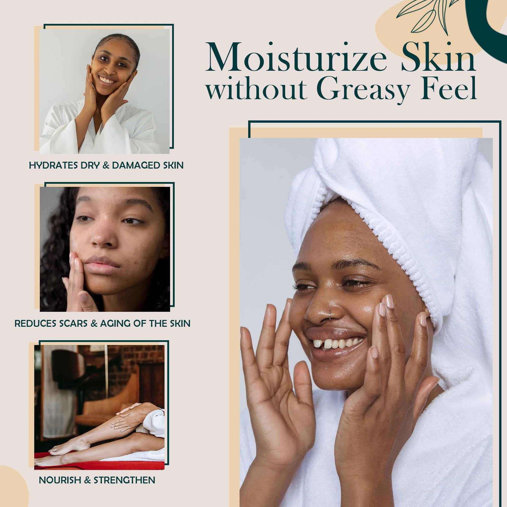 USDA Certified 100% Organic Pure Natural Hydrating Body Oil After Shower With Coconut, Jojoba, Olive & Almond Non-Greasy Moisturizing Oil For Women & Men Dry Skin 5.07 fl oz/150ml - Unscented