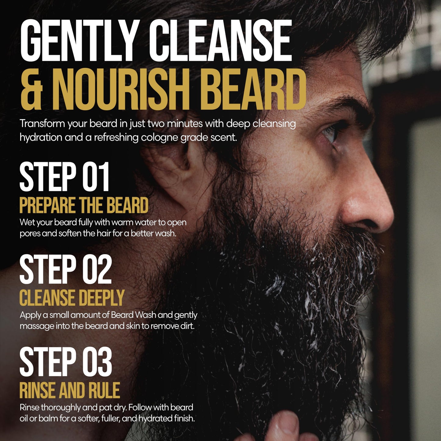 The Beard Struggle Radiance Beard Wash – Gold Collection, Asgardian Secret – Cleanse, Nourish & Soften – Beard Cleanser for Men (8 fl oz)