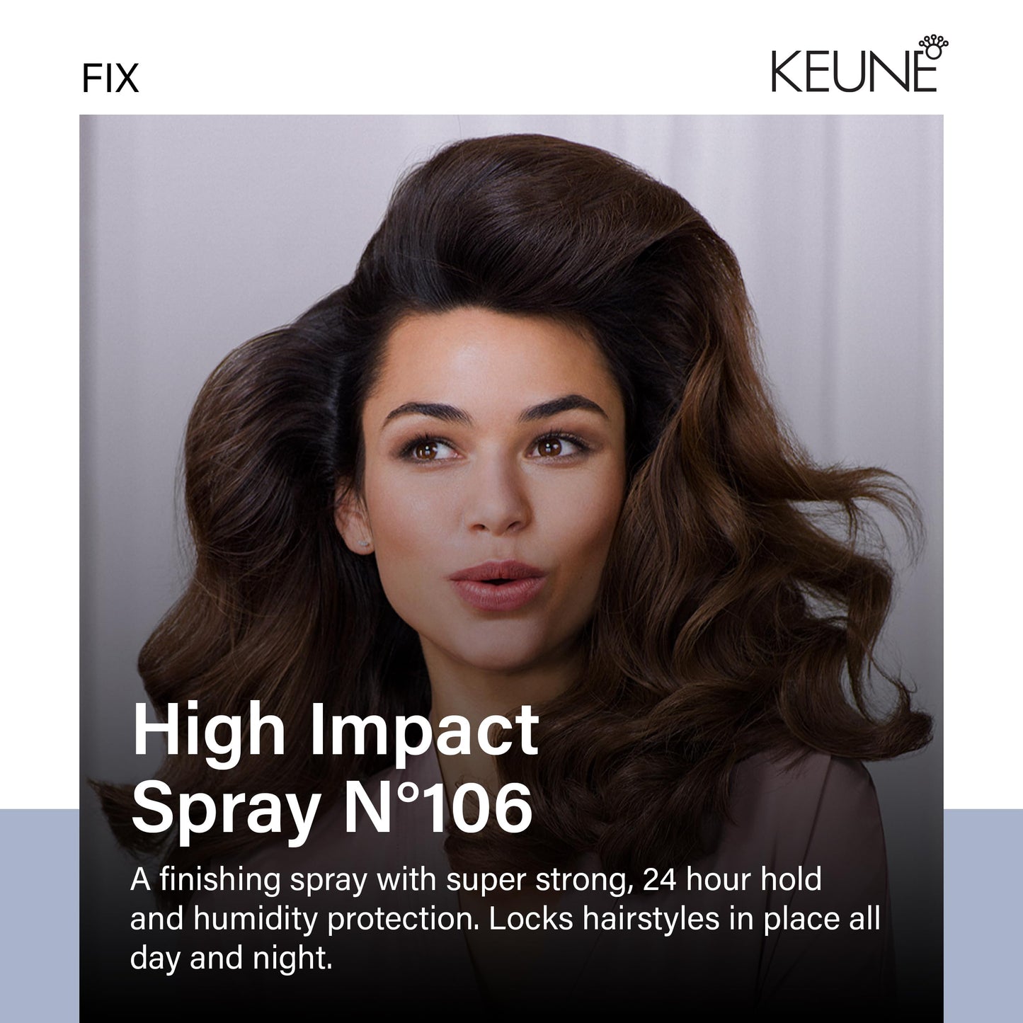 KEUNE Style High Impact Spray Fixer, Strong Hold Hairspray with Humidity Protection, Natural Shine Finishing Spray for All Hair Types, 9.2 Fl Oz