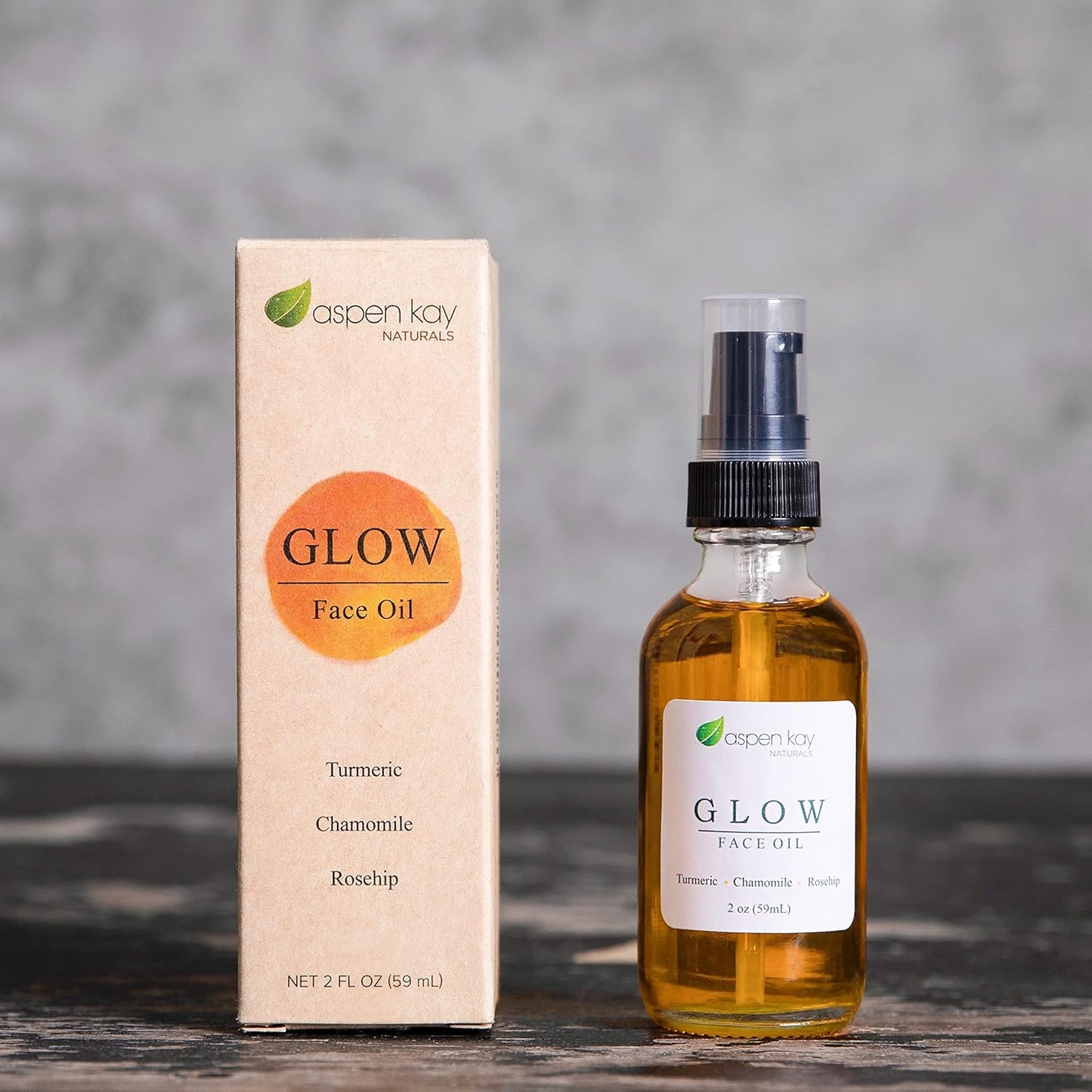 Aspen Kay Naturals Natural Face & Body Moisturizer for Sensitive Skin - Turmeric & Rosehip Oil Glow Set (4 oz & 2 oz)
