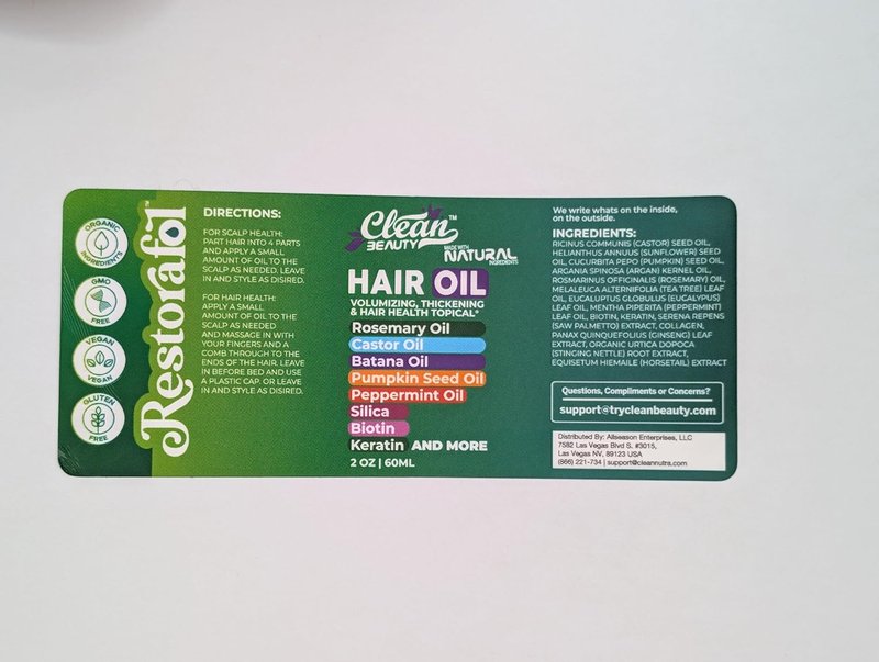 Rosemary Hair Oil for Growth - Natural Blend with Castor, Pumpkin Seed & Peppermint Oils | 1 Pack