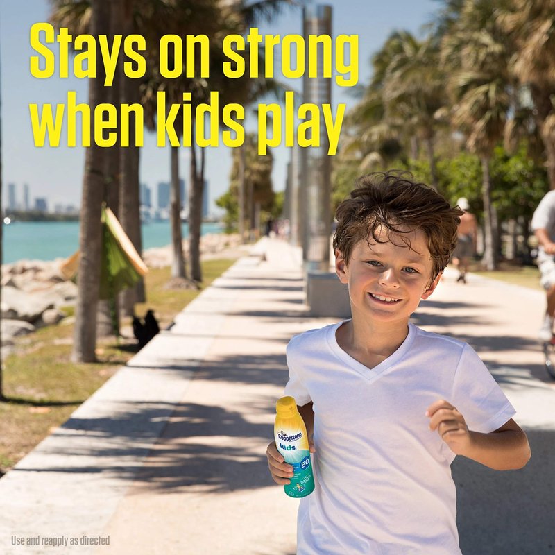 Coppertone Kids Sunscreen Spray SPF 50, Water Resistant Spray Sunscreen for Kids, Free From Oxybenzone, Octinoxate, PABA and Dyes, Pediatrician Recommended Sunblock, 5.5 Oz Can, Pack of 3