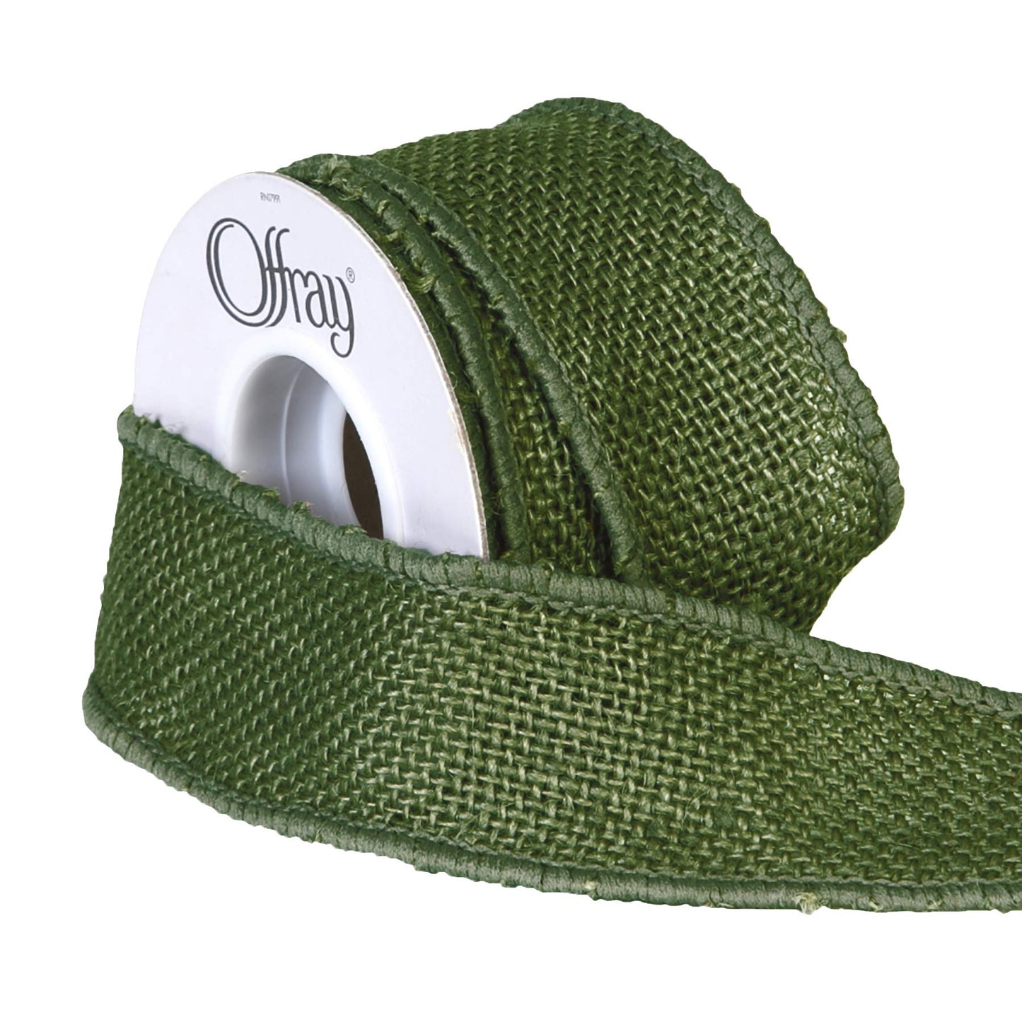 Offray 1.5" Wide Wired Edge Burlap Ribbon, 3 Yards, Moss Green