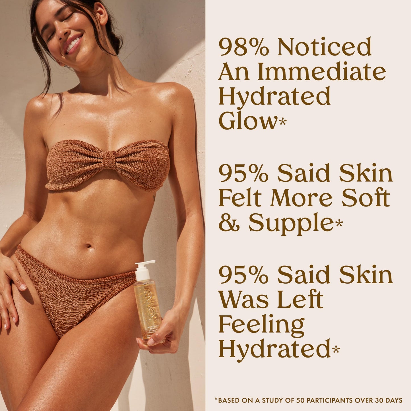 Kopari Golden Aura Body Oil with 24k Gold & Hyaluronic Acid - Hydrating Formula for Glowing Skin 3.3 oz