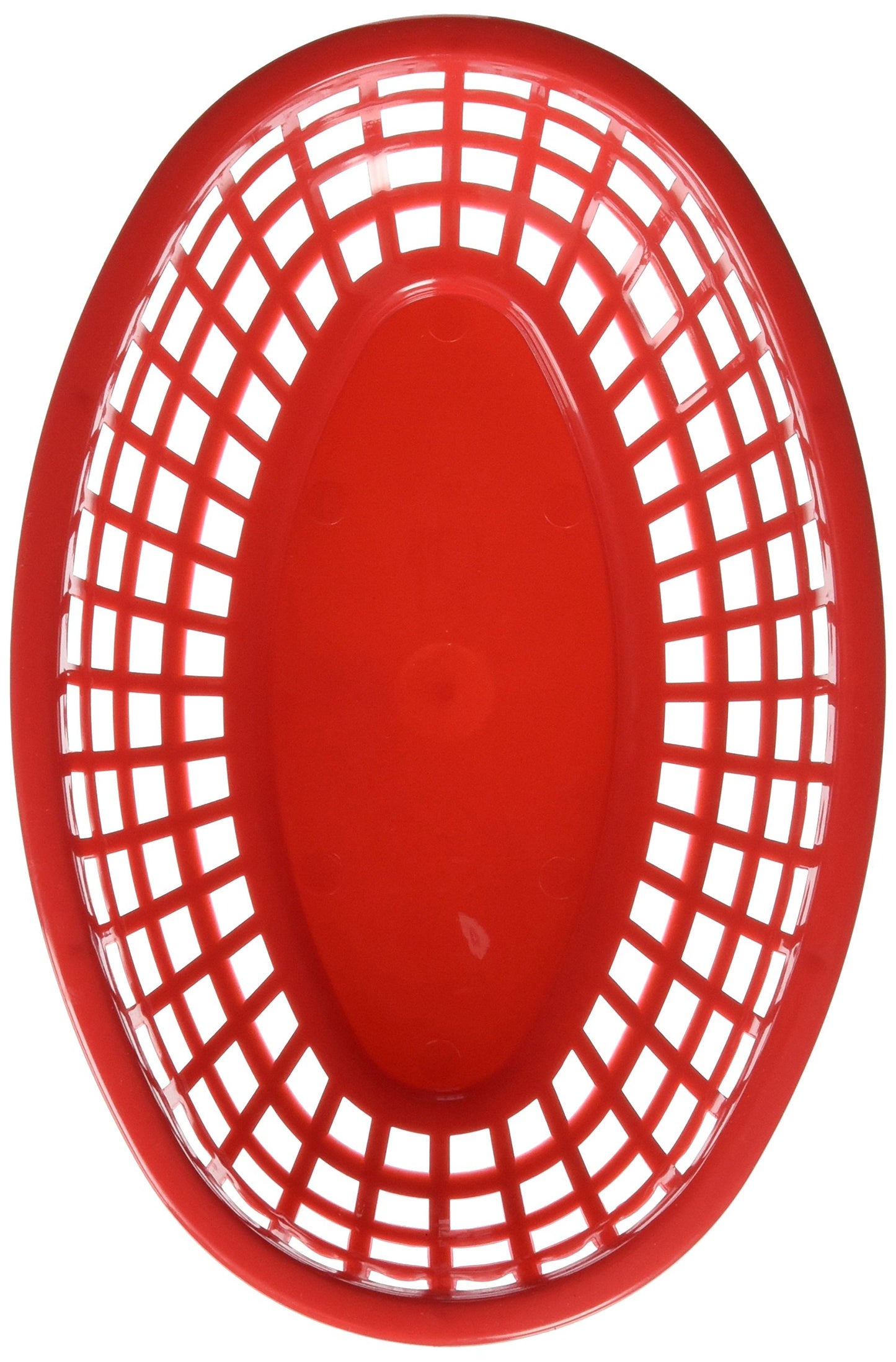 TableCraft H1074R6 6-Piece Classic Oval Plastic Baskets, Red