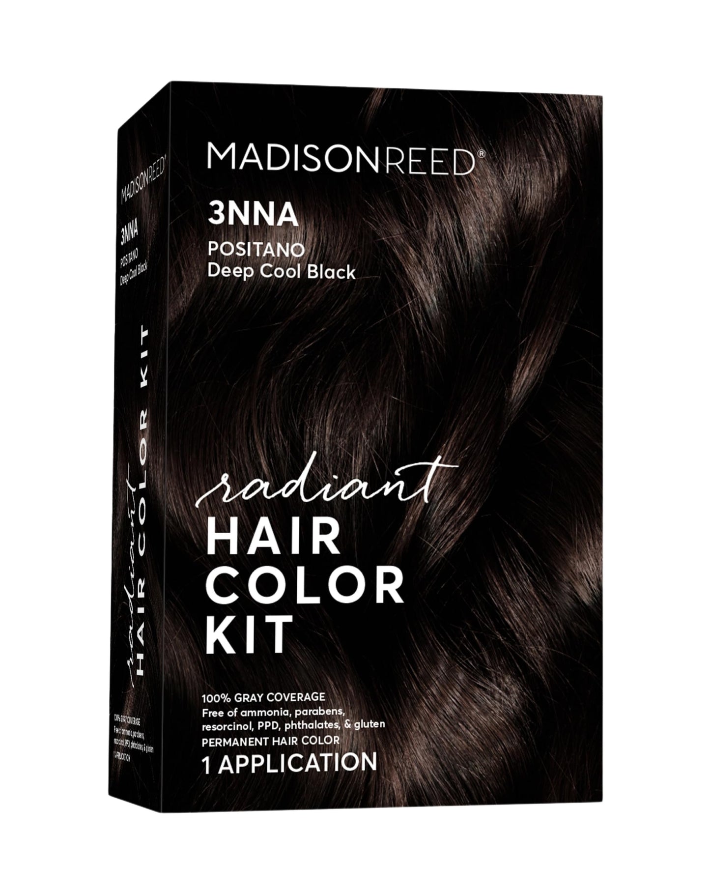 Madison Reed Radiant Hair Color Kit - 3NNA Cool Black-Brown with Ash Undertones (Positano Black), Salon-Quality Permanent Hair Dye, 100% Gray Coverage | PPD-Free & Ammonia-Free, 1 Pack
