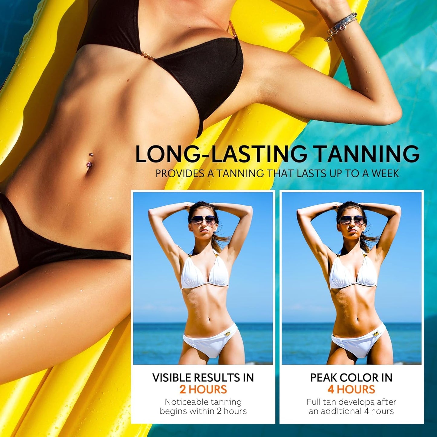 Self Tanning Drops - Achieve a Natural Sun-Kissed Bronze Glow | Gradual Face & Body Tanner, 1.01 Fl Oz