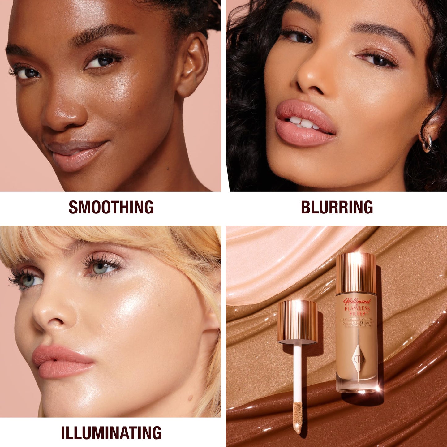 Charlotte Tilbury Hollywood Flawless Filter - Multi‑Use Makeup Primer, Complexion Booster & Illuminating Liquid Highlighter with Sheer Coverage - Smooths & Blurs Skin - 4.5 Medium