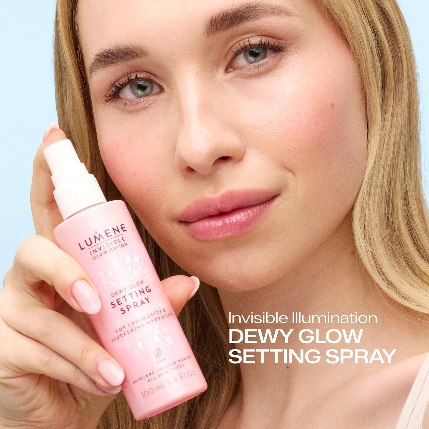 Lumene Invisible Illumination Dewy Glow Setting Spray - Facial Spray for All Skin Types - Makeup Primer & Dewy Setting Spray - Refreshing Face Mist (3.4 fl oz)