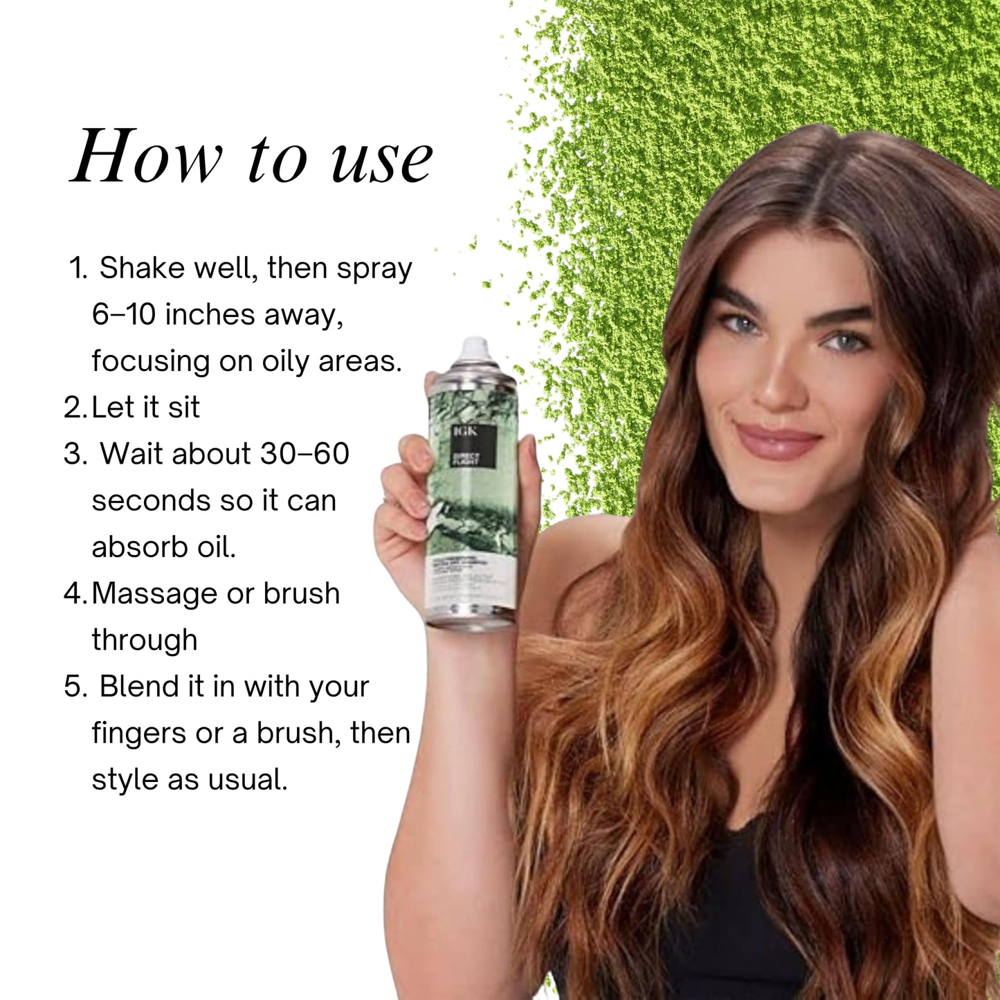 IGK DIRECT FLIGHT Multi-Tasking Matcha Dry Shampoo | Lightly Cleanses, Absorbs Oil and Refreshes Hair | No White Residue | Adds Volume and Texture | 6.3 Oz