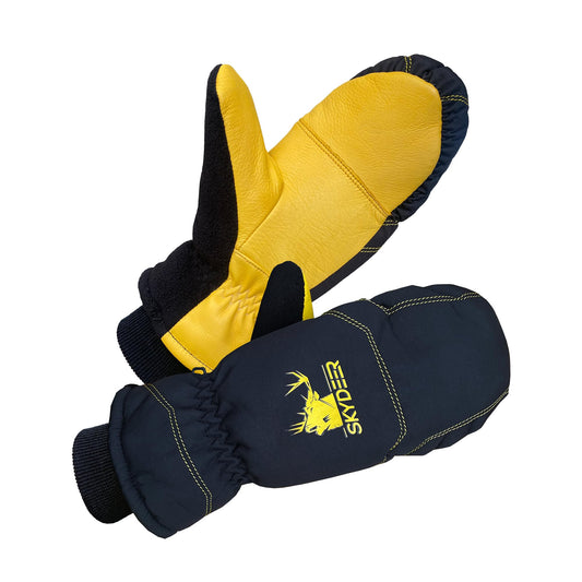 SKYDEER Winter Gloves for Kids, Skiing Mittens with Deerskin Leather and 150G 3M Thinsulate Insulation (SD8754M/3XS)