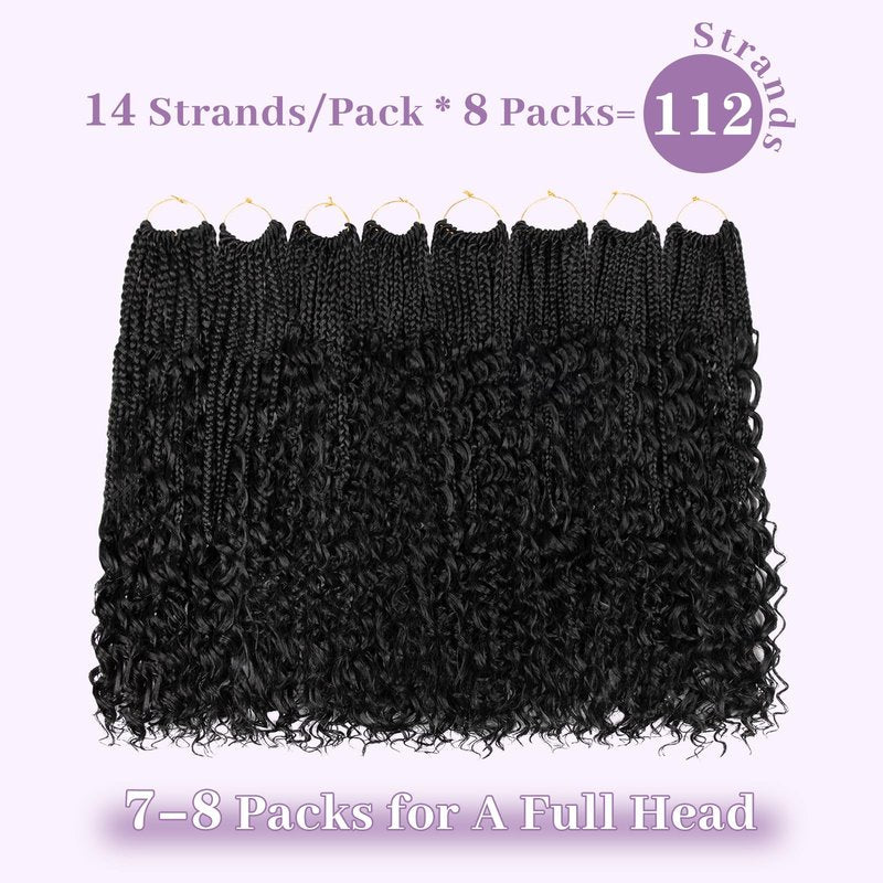 Boho Box Braids Crochet Hair 18 Inch, Goddess Crochet Box Braids with Curly Ends, Pre Looped Synthetic Crochet Hair for Black Women – NAYOO