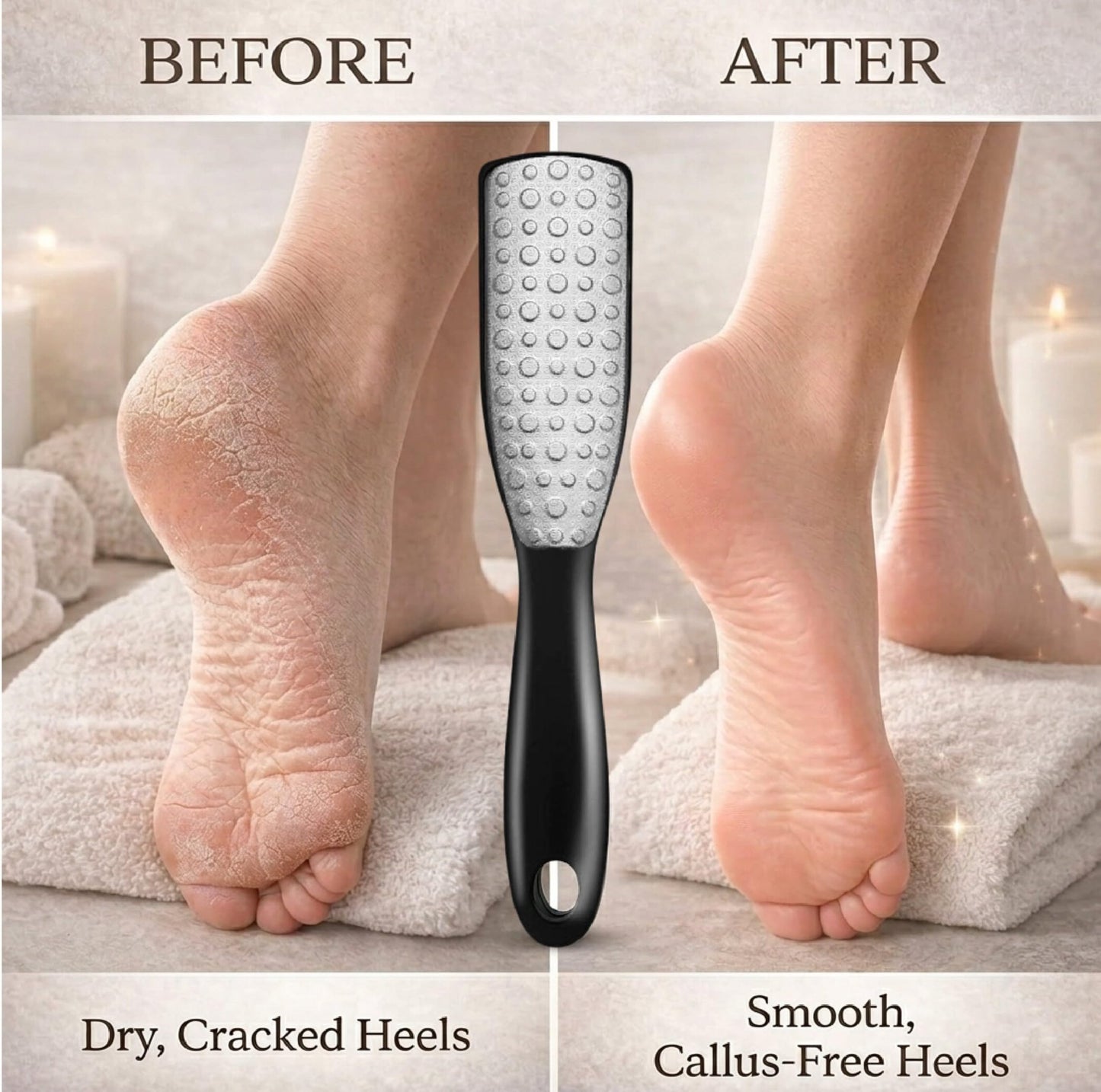 Professional Foot File & Callus Remover 2-in-1 Set –9.6" Foot Rasp with 6.7" Nail File Included–Elegant Sapphire Black–Dual-Sided, Durable & Hygienic Pedicure Tool for Smooth, Soft Feet–Wet & Dry Use