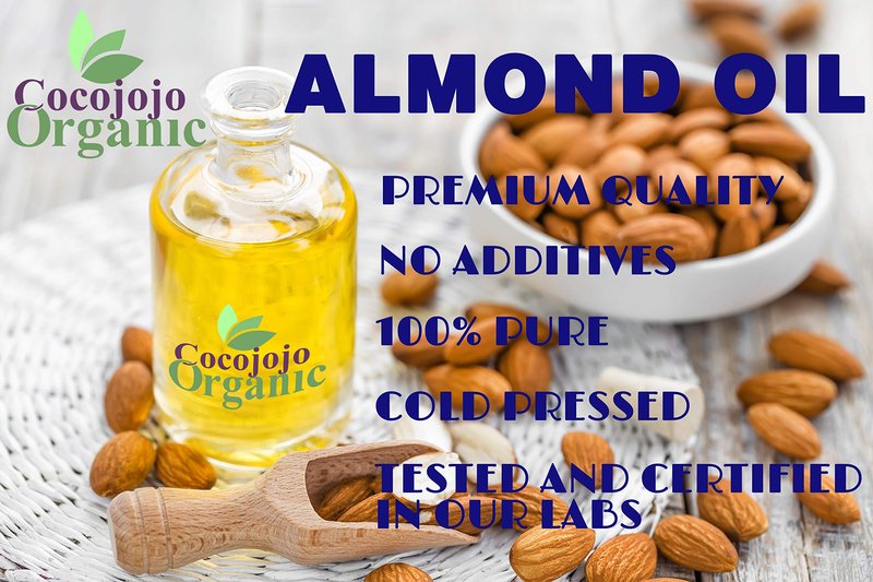 Dr Joe Lab Sweet Almond Oil for Hair, Sweet Almond Oil for Skin, Body, Nails, Pure Natural Cold Pressed Unrefined Extra Virgin Moisturizes & Nourishes - 32 Fl Oz - Packaging May Vary