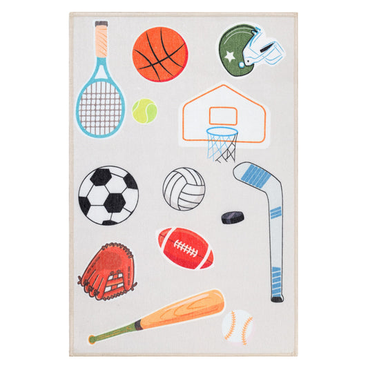 SUPERIOR City Cruise Non-Slip Kids Area Rug, Colorful Rugs for Boys and Girls Bedroom Decor, Playroom, Classroom, Cute Play Kids Essentials, Baby Nursery Rugs - 2' x 3', Blue Multicolor